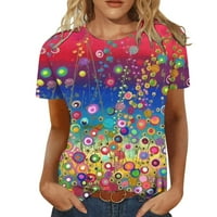 Košulje kratkih rukava za žene Trendi cvjetni print okrugli vrat Ležerne prilike ljetne lagane meke