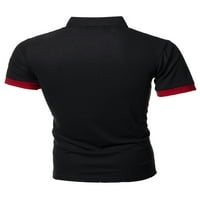 Glonme muns ljetni vrhovi polka točkice Polo majica rezervat vrat košulje rade atletički pulover klasični gumb bluza crne boje s crvenim xl