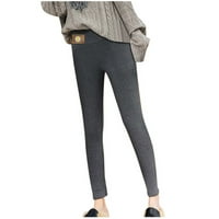 Ženske gamaše sa džepovima Ženske povremene hlače za široke noge Ispisane elastične struke labave hlače sa džepom