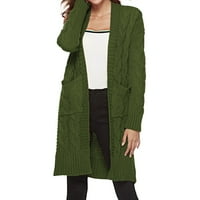 Ženski džemper kaput ženske jakne s dugim rukavima Srednji duljinski posteljina uzorak kardigan džemper