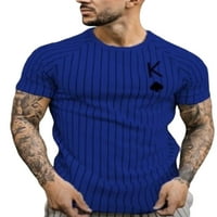 Niuer Men Stripe majica s kratkim rukavima Ljetni posadni vrat Raglan Sportske majice