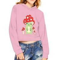 Ugodni usjevi za teen Girls 7 - Trendi ružičasta gljiva žaba prevelika aktivna sportska odjeća za odmor, zabavu, datum, klub, kupovinu, vježbanje trostruko trzaj u školi nazad u školu