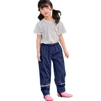 Dječje djece Kišne dungarene pantalone od blata vjetrootporne dno hlače za djevojke dječake kišna jakna 7y-9y