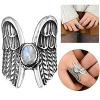 Mothers pokloni, modni kreativni anđeo W-inings M-oonlight kameni prsten otkriva vaš temperament srca na čišćenju