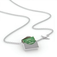 Ogrlica za zaključavanje zelenog znakova Dobrodošli u Layton u srebrnom kovertu Neonblond