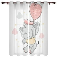 Slatki dječji slon sa ružičastim zavjesama s balonom za dnevni boravak luksuzno-spavaća soba drapesti