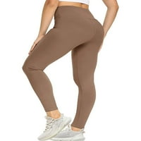 Colisha Wone Yoga Hlače Solidne tajice u boji Tummy Control Workout Pant Slim Fit Gym visoka struka Dno bijele L XL
