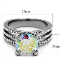 Luxe nakit dizajnira ženski prsten za angažman od nehrđajućeg čelika sa bijelim AB i čistim CZ - veličine