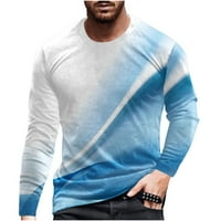 Homodles Muški grafički grafički posad - Crewneck tiskani 3D s dugih rukava šarene linije pulover Duksere