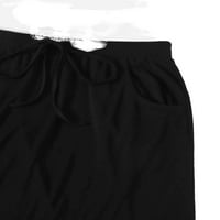Ženske crne ležerne ravne suknje sa ravnim plusom