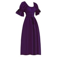 Amousa ženska vintage kratka haljina za latinu rupu O-izrez cosplay haljina ljetna haljina
