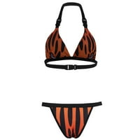 Ženski kupaći kostimi za kupaće kostimu Novi bikini Leopard Print izrez Tri boda Split kupaćim kostim i američkim odmora, kafa L
