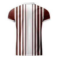 Muška košulja Golf Majica Retro Color Contrast na otvorenom ulični kratki rukovi s gumb-dolje Odjeća za ispis Odjeća modnog dizajnera, ležerna, vino, L