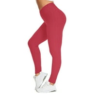 Xinqinghao joga hlače Žene Žene Bubble Difling vježbanje fitness trčanje visokih struka joga hlače joga hlače sa džepovima crvene m