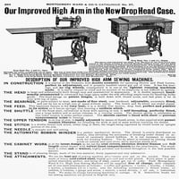 Mašina za šivanje oglas, 1895. Npage iz kataloga Montgomery Ward iz 1895. Print print by