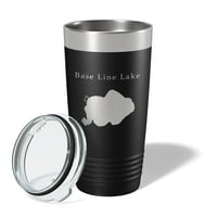 Base Line Lake Map Tumbler Travel Chling Izolirani laserski ugravirani šalica za kavu Huron River Lank