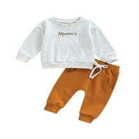 Luethbiez novorođene dječja dječaka pada ljetna odjeća Dječja dukserica s dugim rukavima majica + duge hlače set odjeće