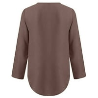 Bluze za žene V-izrez otisnuta polovina zip povremene dame majice za majice Ljetna kafa za lakat 5xl