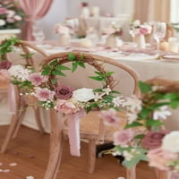 Vjenčani prolazni ukrasi stolica na leđima Cvijeće cvjetni pek vjenčani ukrasi za ceremoniju sa šifronskim