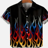 Havajski majice za muškarce i dječake Modni plamen Ispis Ležerne prilike kratkog printa za majicu Havajska majica casual majica za odrasla djeca