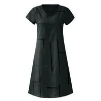 Haljine za žene plus veličine ženska haljina sunčeva s kratkim rukavima uzorak s kratkim rukavima labava