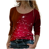 Safuny ženska labava pulover star zvjezdica grafički vrhovi trendi majica padaju s dugim rukavima za