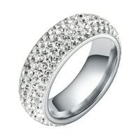 Yubnlvae prstenovi vjenčani zvoni prsten nakit od nehrđajućeg ženskog čelika za angažman prstenje za
