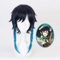 Game Genshin Impact Ventiente Plava Cosplay Wig pletenica sintetička kosa