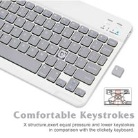 Punjiva Bluetooth tastatura i miš Combo Ultra Slim za X30i i All Bluetooth omogućen Android PC-Stone Siva tastatura sa srebrnim RGB LED miš