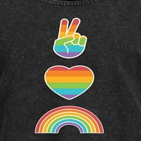 Instant poruka - Pride - Mir, Ljubav, Pride Rainbow Znakovi - Ženska haljina s rukavima bez rukava