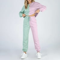 Žene Casual Corne Colors Sportska odjeća Dvije labave meke tkanine Sportske odjeće s dugim rukavima