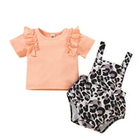 Binmer Toddler Djevojke pamuk Leopard Voće Print Kombinezoni Slatka odjeća Tow-komad