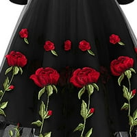 Leesechin Womens Ljetne haljine Cleariance maturalne haljine Vintage Rose Vez temperament V-izrez seksi dugih rukava s dugim rukavima haljina