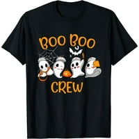 Boo boo crew smiješna medicinska sestra muškarci za muškarce Halloween kratki rukav crna ležerna majica unisex