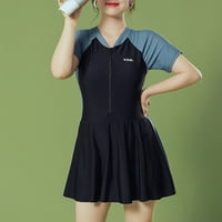 PJTEWAWE Plivanje odijela Ženska modna rukava s kratkim rukavima rukav s rukavima sa patentnim zatvaračem