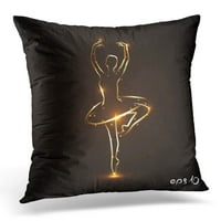 Silueta balerinskih plesača u pokretu na pointe i tutu izvučena sa hodom Zlatni boju jastučni jastučni