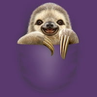 Sloth muški ljubičasti grafički tee - Dizajn ljudi m