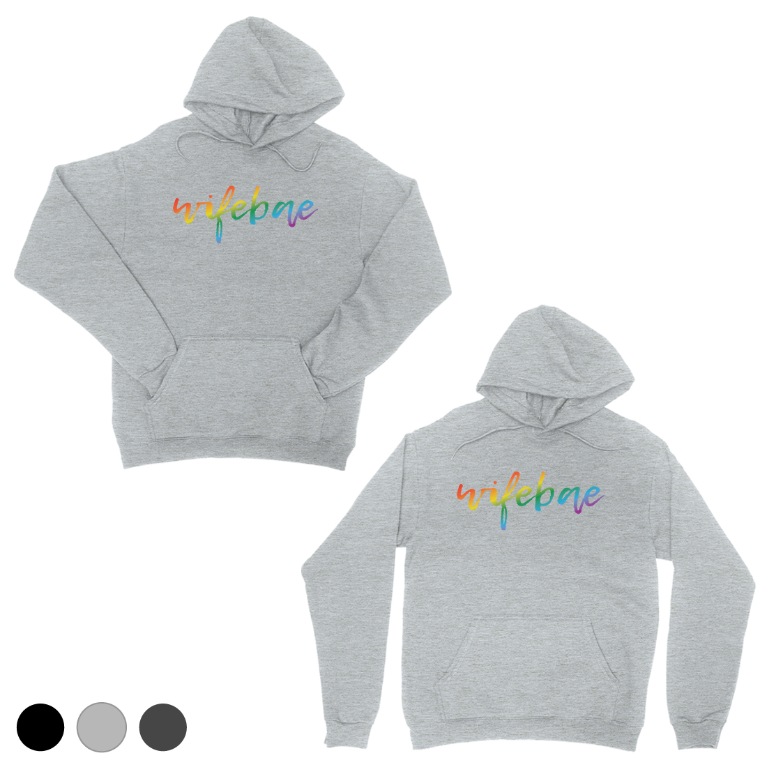 Supruga Supruga Duinbow Cool Siva Odgovaraju Par Hoodies