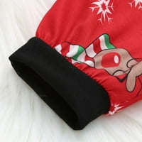 Usklađivanje obiteljske božićne pidžame kapuljača za kapuljaču za kapuljaču za repunaca zatvarača sa crvenim bojama jelena ispisana salona za spavanje