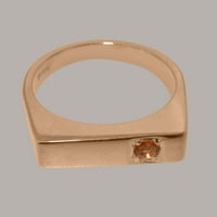 Britanska napravljena 14k ružičasto zlato prirodni citrinski mins bend prsten - veličine opcije - veličine