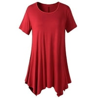 Zermoge Womens haljine košulje za čišćenje plus veličina Ženska modna ležerna ljetna puna boja kratkih