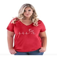 MMF - Ženska majica plus V-izrez V-izrez, do veličine - lov na srce