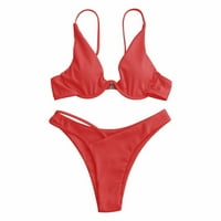 Swim odijelo za juniorke kupaći kostim sa suknjem za žene za žene bikini set Solid Color Trougli Dva