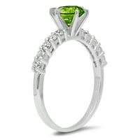 1.05ct okrugli rez zeleni prirodni peridot 14k bijeli zlatni godišnjica Angažman prsten veličine 9,75