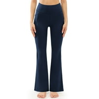 Knqrhpse hlače za žene Dukserice Ženske hlače Nacrtajte fitness Sportski trčanje Work Wotne ženske joge joga hlače široke pantalone za žene Mornarice XL