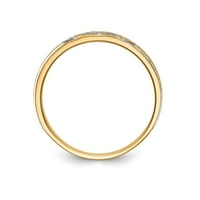 Čvrsti 14K žuti zlatni angažman trio ženski vjenčani prsten veličine 6