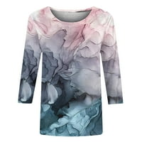 Majice za žene za žene, ženske jesene modne floralne ispis Crewneck bagesy bluze