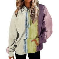 Vruća prodaja ženske vrhove za jesen dugi rukav dnevni pulover vrhove kapuljača patchwork Womens majice