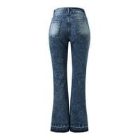 Ženske visoko elastične hlače s visokim elastičnim strukom Slim Fit Jeans Flare Hlače veličine Hlače