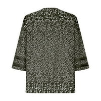 Kaputi za žene Ženska mreža za ispis tri četvrtine rukava casual topls bluza Cardigan modni zimski kaputi